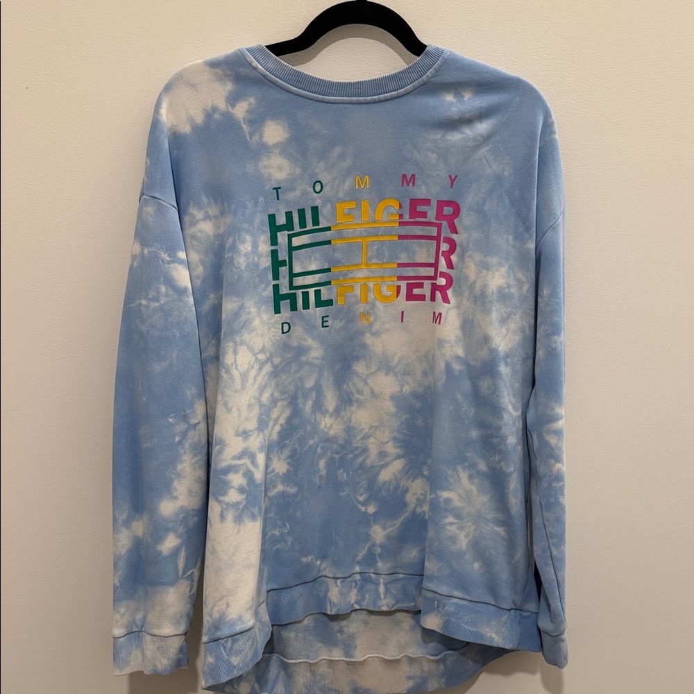 Tommy Hilfiger Light Blue Tie-Dye Sweatshirt